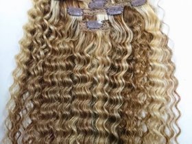 CLIP IN DEEP CURLY HAIR EXTENSIONS 20 IN