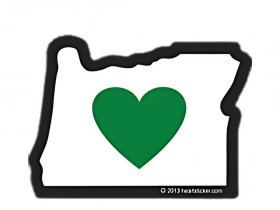 Green Heart in Oregon | Heart Sticker