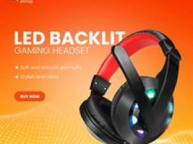 LED backlit gaming headset